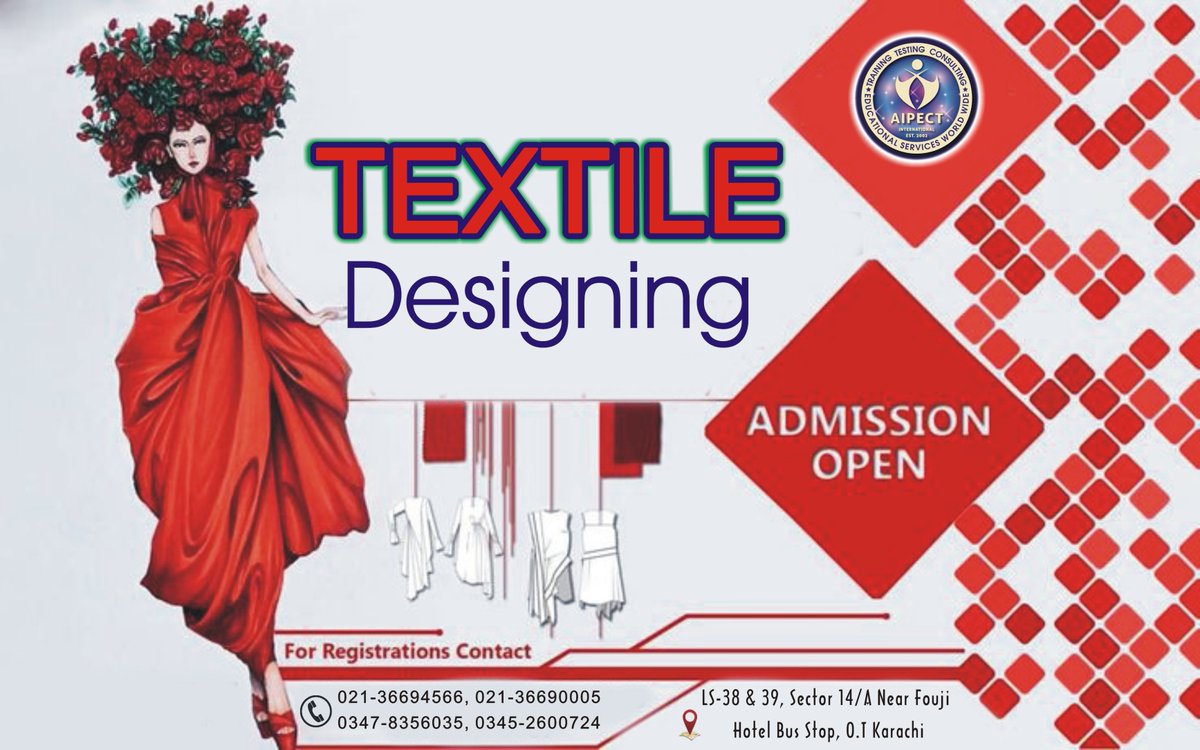 SadiaJa09858283's tweet image. The scope of a textile designing course in 2024 is promising, given the diverse career opportunities and the industry's continuous evolution.
#TextileDesign
#FashionSchool
#DesignCourse
#CreativeTextiles
#TextileArt
#FabricDesign
#TextileCreation
#FashionDesigning