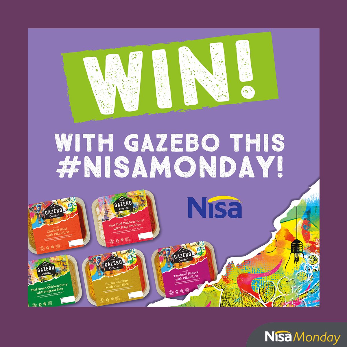 WIN with Gazebo this #NisaMonday!

For your chance to win, simply LIKE this post, follow us and tag who you would invite to your big night in!
T&C's: spr.ly/6183u3C71
Ends: 15.10.23