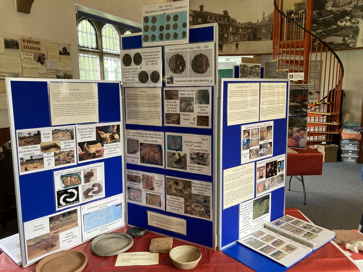 Our exhibition has opened at Aylsham Heritage Centre . Plenty of time to view as it is on through October and November. Still some tweaking to do and finds to add,  but here are some photos.