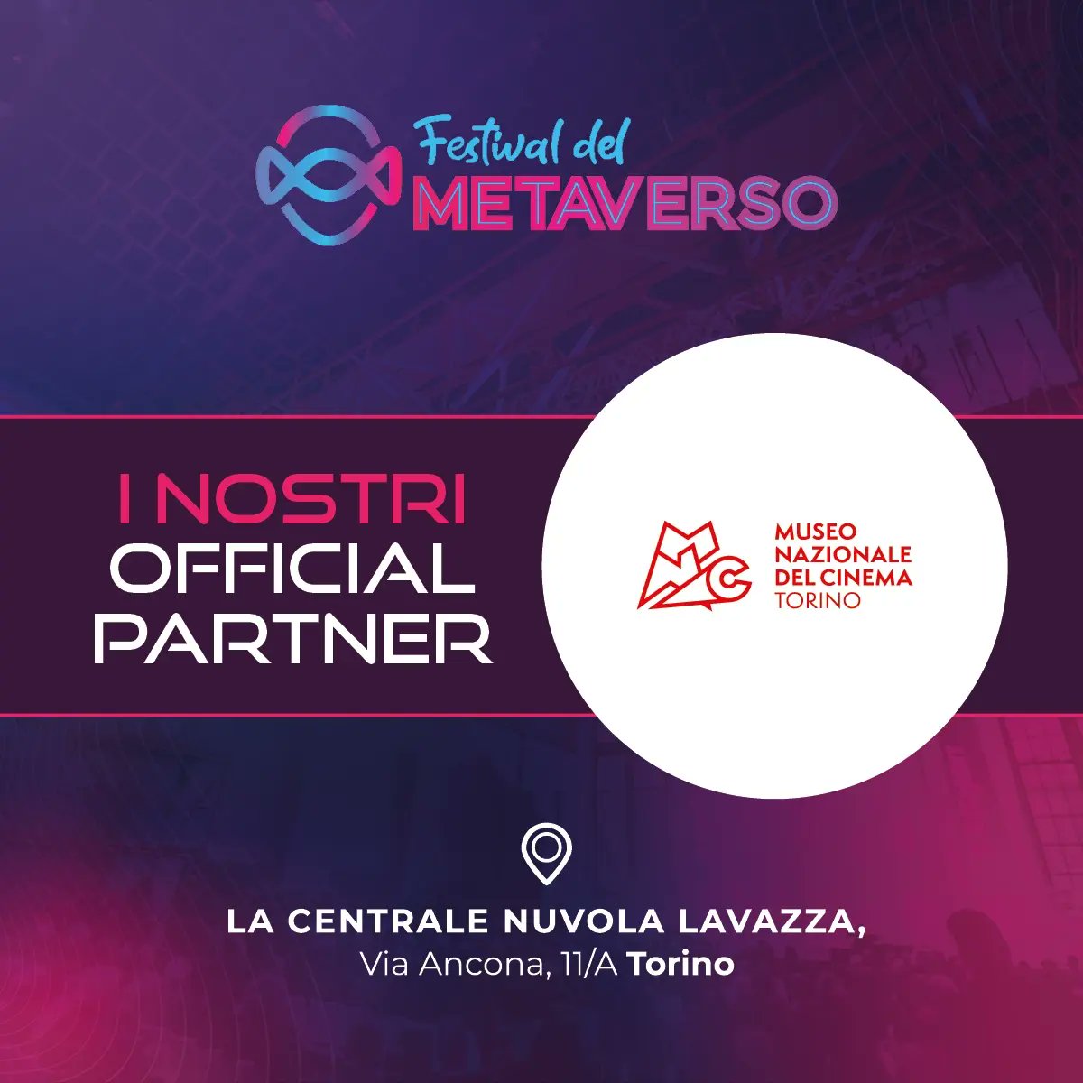 Angi_tech's tweet photo. 📌 Scopri i nostri official partner della II edizione del Festival del Metaverso.
Un grazie particolare a #RaiCinema, The #Nemesis, Museo del #CinemadiTorino, #AltoLato, #Errebian e #State1.
Appuntamento martedì 10 ottobre alla Nuvola Lavazza. https://t.co/6BgpdMx8xb