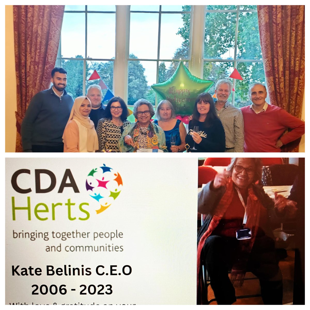 We said a sad farewell to our CEO of 17yrs Kate Belinis. A party was so well attended we had to have a book for messages as no card was big enough. Lots of cake eaten, gifts given, speeches made. Thank you Kate for all you have done for CDA Herts &amp; for being such a great boss.