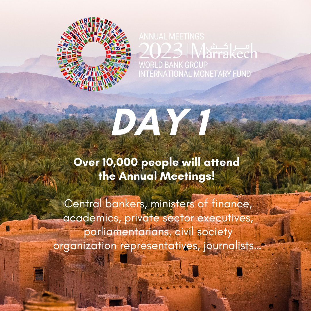 MoroccoAM2023's tweet photo. 🌐Today starts the #AnnualMeetings of the @WorldBank and the @IMFNews in Marrakech! 🇲🇦
🤝The largest gathering of the international financial community begins.
We'll be discussing crucial global issues this week.
Stay tuned for exciting updates!💬 #AM2023 #RoadtoMarrakech https://t.co/NaFeOD0vEo
