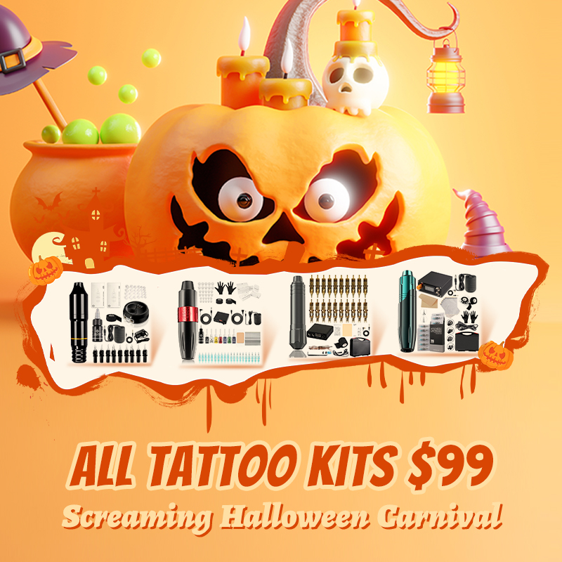 favvosee's tweet photo. Scream Halloween Carnival! Halloween sale starts for $99! #tattoomachine #Halloween #favvosee #tattookit https://t.co/ZAxiG1cazu