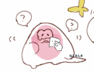これは迷子まんたを描いてた時に、涙を拭きに来てくれる優しいまんまさんの図 