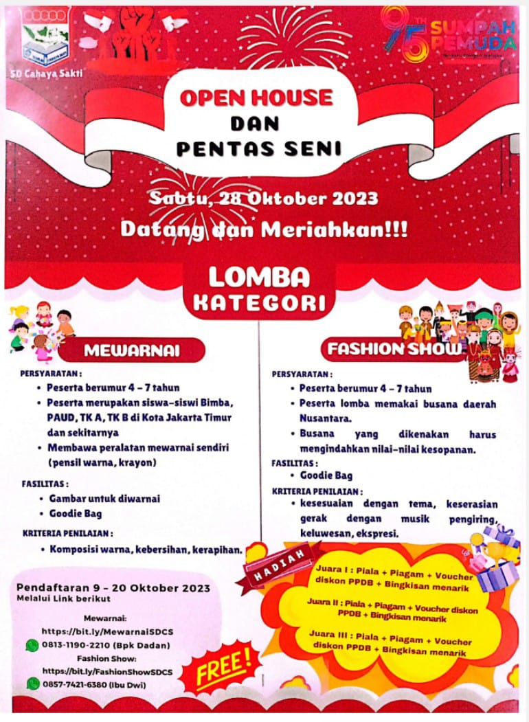 Buat yang di sekitaran #JakartaTimur yuk..Sekolah SD Cahaya Sakti adalah contoh kecil dari Indonesia, berbagai suku bangsa n agama ada di sini.