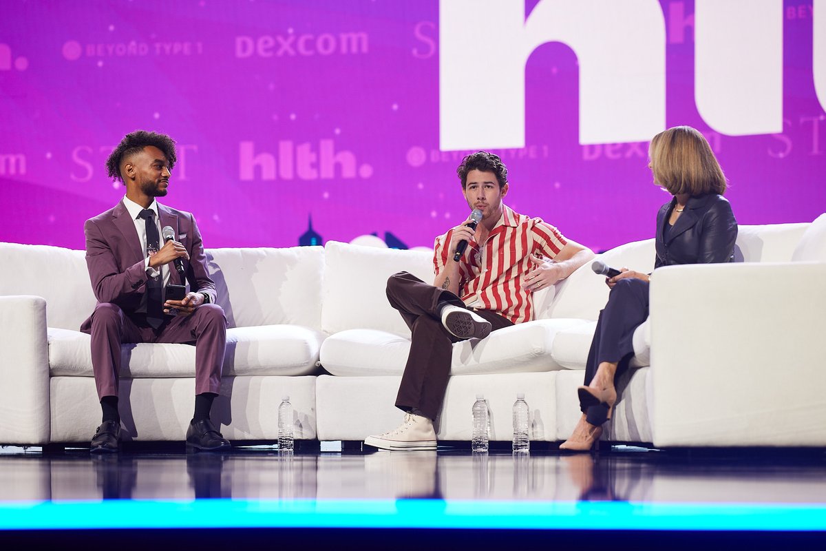 HLTHEVENT's tweet photo. @NickJonas, Global Superstar and Co-Founder of @BeyondType1, opened up our #HLTH2023 main stage this afternoon by sharing his personal experience with Type 1 diabetes.

#healthcare #diabetes #t1dlookslikeme https://t.co/ohi6LGon8h