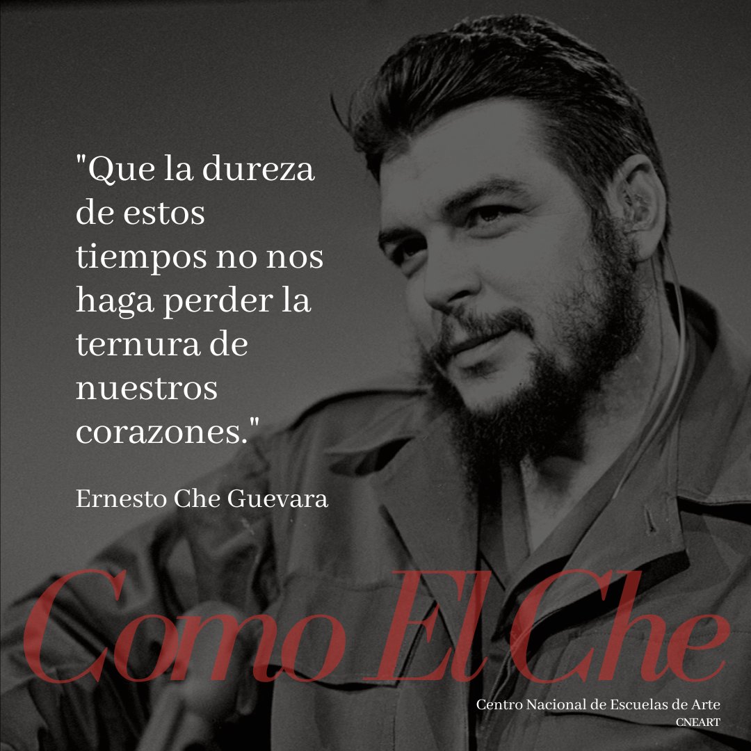 Recordamos a Ernesto Guevara de la Serna “El Che”. El combatiente revolucionario, escritor y médico argentino-cubano, cuya vida y pensamiento se ha convertido en paradigma de millones de hombres y mujeres en todo el mundo. #ComoElChe #CubaEsCultura #ElArteDeEnseñarElArte