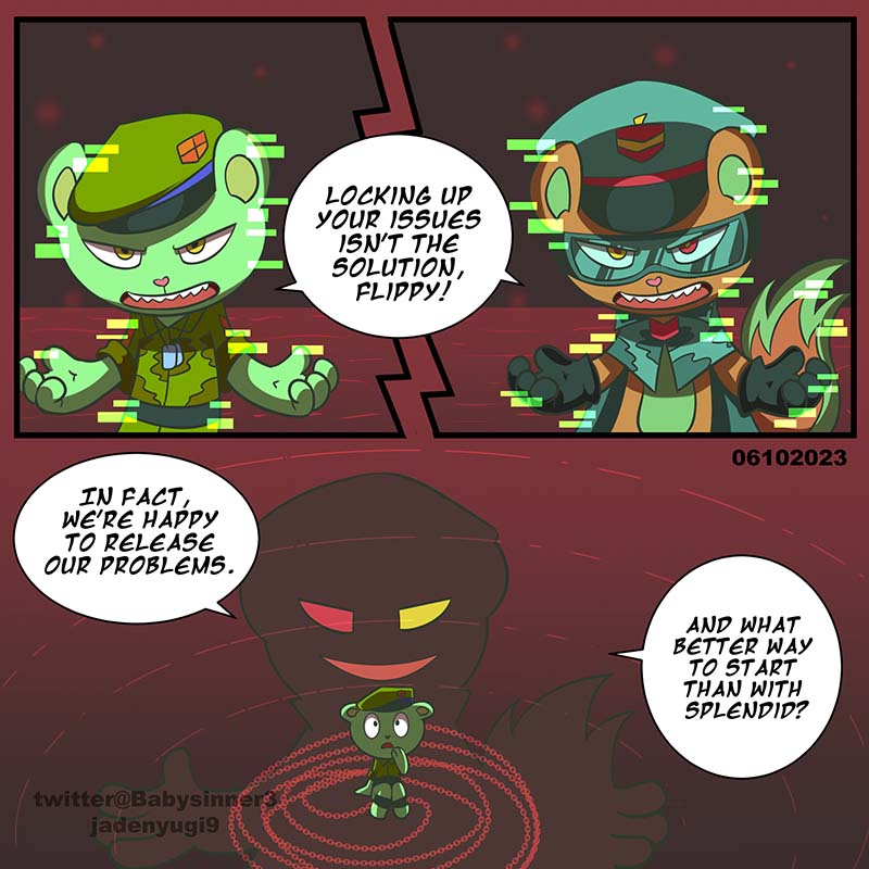 HTF #happytreefriends Fusion Au- waking up part 03 fliqpy is no