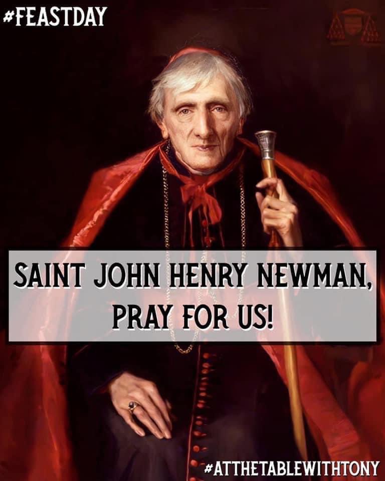 Saint John Henry Newman, pray for us!  He is the #PatronSaint of the Personal Ordinariate of Our Lady of Walsingham in England and Wales.  #FeastDay #AtTheTableWithTony