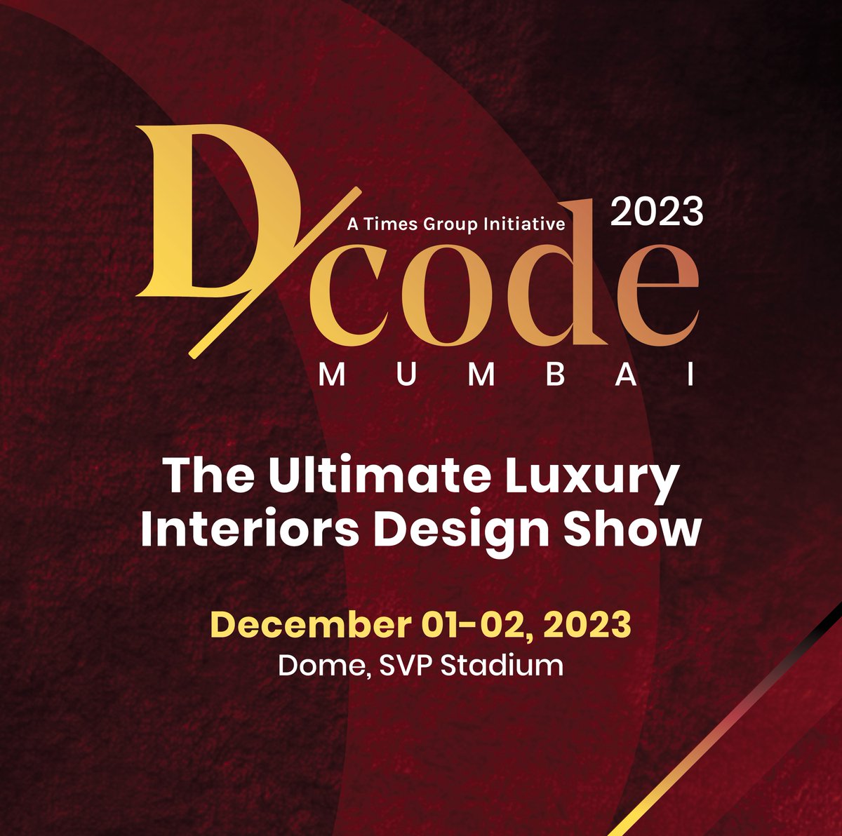 GraziaIndia's tweet image. D/code, the ultimate luxury interiors design show, is back and better than ever!

Venue: Dome, SVP Stadium
Dates: December 1-2, 2023

For all the latest updates, visit dcodeindia.com

To participate, email us at dcode@wwm.co.in

#DcodeMumbai #Dcode2023
