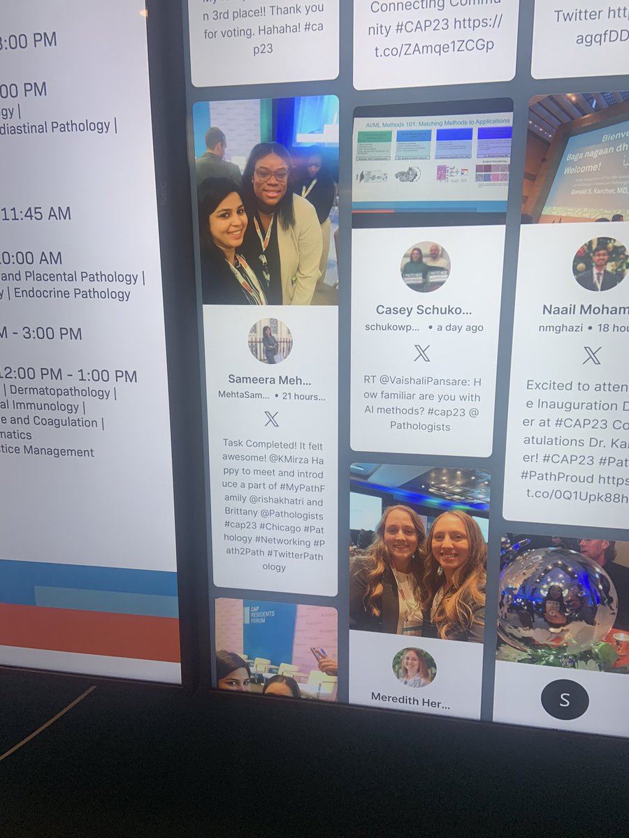 MehtaSameera's tweet photo. Posting a post! Incredible idea by #CAP23 to display everyones Twitter posts! Happy to see all of mine there!
@Pathologists @rishakhatri #Pathology #Chicago #LoveForPath #Networking #TwitterPathology https://t.co/PlIcs6xJUk
