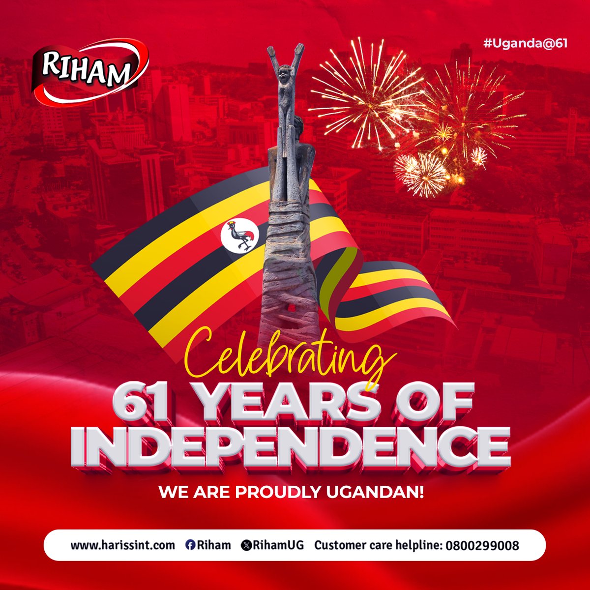 Happy Independence Day 🇺🇬 

#UgandaAt61 | #ProudlyUgandan