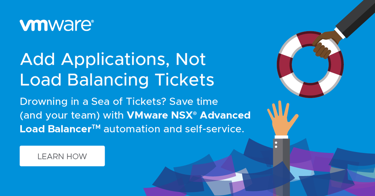 Enable self-service to deploy applications faster by automating common tasks instead of opening tickets.

#HelloNSXALB #MoreAppsLessTickets #AddAppsNotTickets​
 #LoadBalancer #VMware

info.avinetworks.com/why-you-need-m…