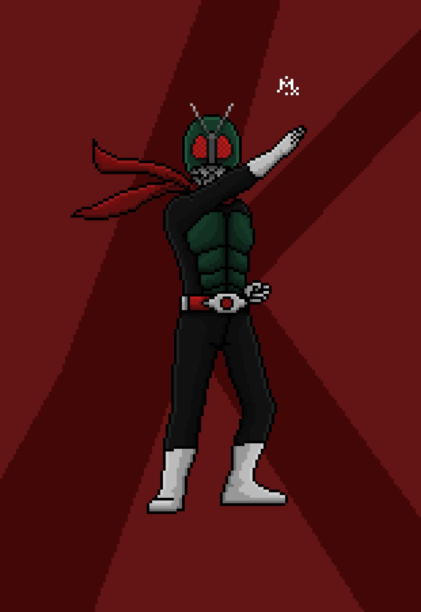 Mila8Pixel's tweet photo. Repost do primeiro Kamen Rider
Desde o ano passado tenho assistido tokusatsu e adora cada vez mais, a frustração com as adaptações live action hollywoodianas me levaram a obras feitas com mais paixão e menos vergonha de ser o que é
#pixelart #pixelartist #tokustasu #kamenrider https://t.co/ClO2Ucx6Ut