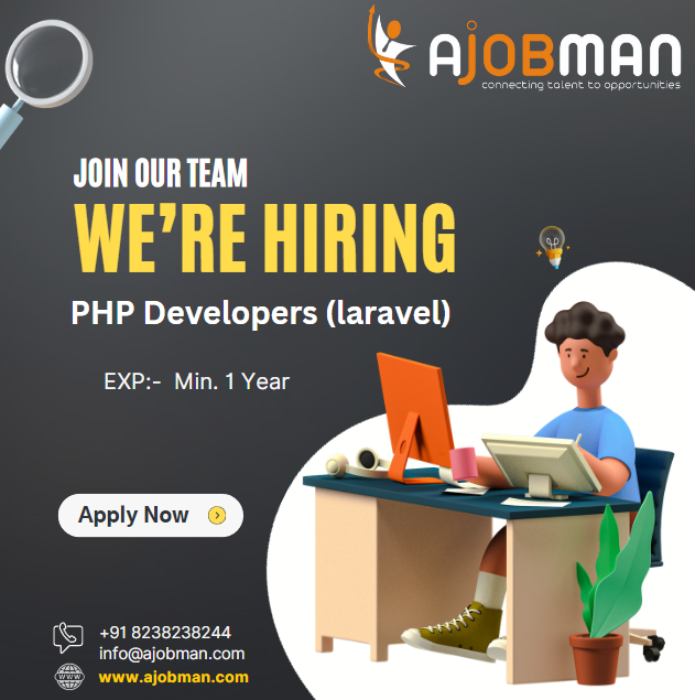 a_jobman's tweet image. We're Hiring #PHPLaravelDevelopers
Exp:- Min. 1 year
Work From Office
Location:- #Ahmedabad
💯% #JobPlacement
👉Terms & condition apply
Submit your CV & Contact us:-
+91 8238238244, info@ajobman.com
#phpdevelopersjob #laraveldevelopersjobvacancy #jobconsultancy #ahmedabadjobs