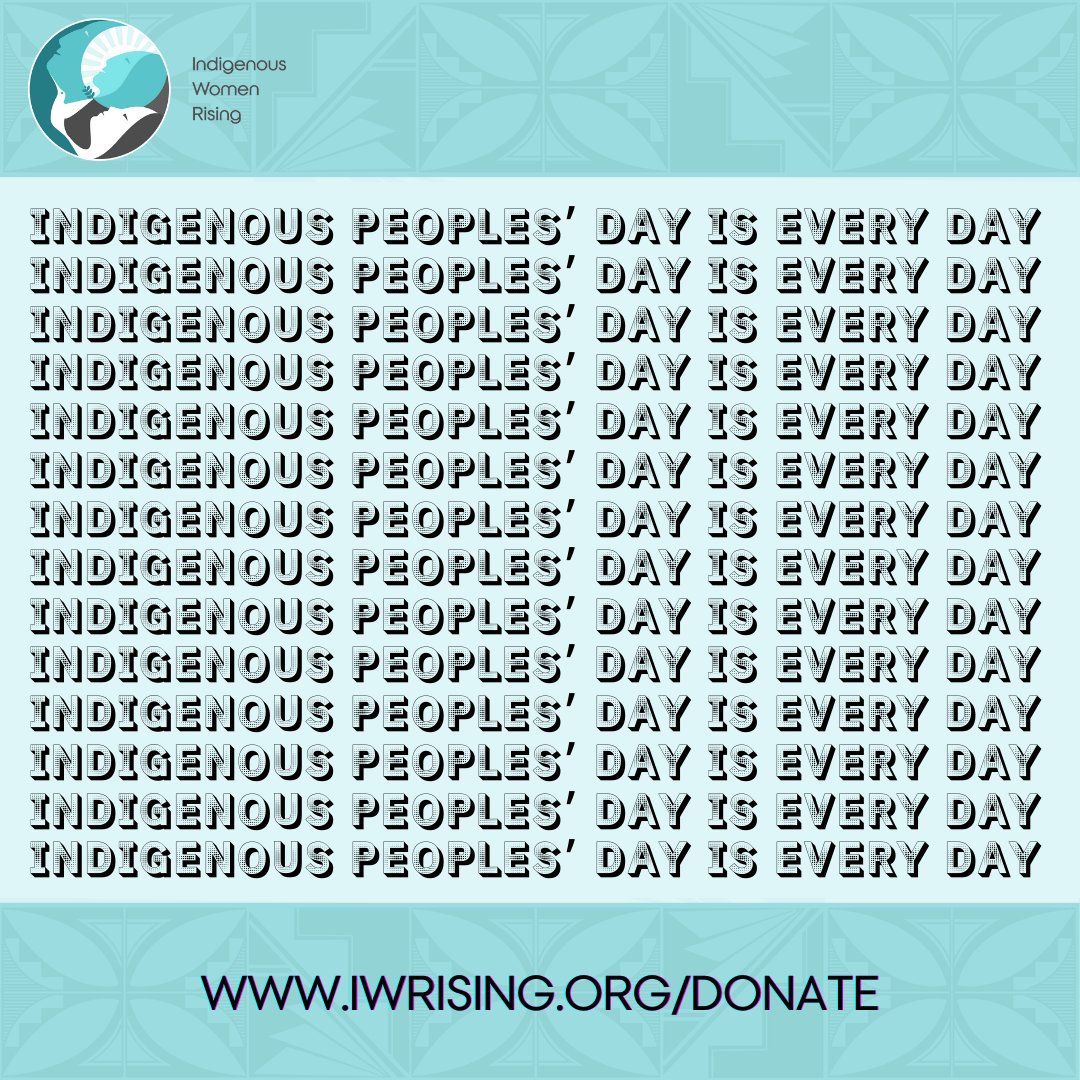 Today &amp; every day it's #IndigenousPeoplesDay.  For folks new to us, we work to make repro justice accessible for our Native fams by funding abortion, midwifery &amp; doula care, menstrual health/hygiene, and more. Donate to support our work BEYOND today iwrising.org/donate