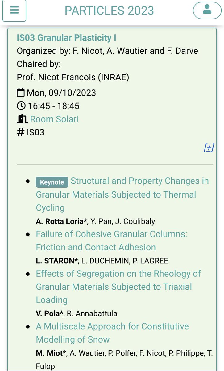 Rotta_Loria's tweet image. Very happy to deliver a lecture about the thermo-mechanics of granular materials at the #PARTICLES2023 conference, which will take place today in Milan, Italy. I hope to meet past and new colleagues at 4:45!
