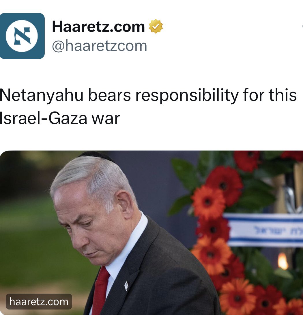 Israel’s leading newspaper of record, Haaretz 

Editorial: “The disaster that befell Israel is the clear responsibility of one person: Benjamin Netanyahu. The prime minister... completely failed to identify the dangers he was consciously leading Israel into when establishing a