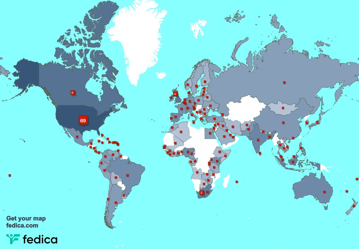 I have 4 new followers from Nigeria 🇳🇬, and more last week. See fedica.com/!4Rare420_Rx