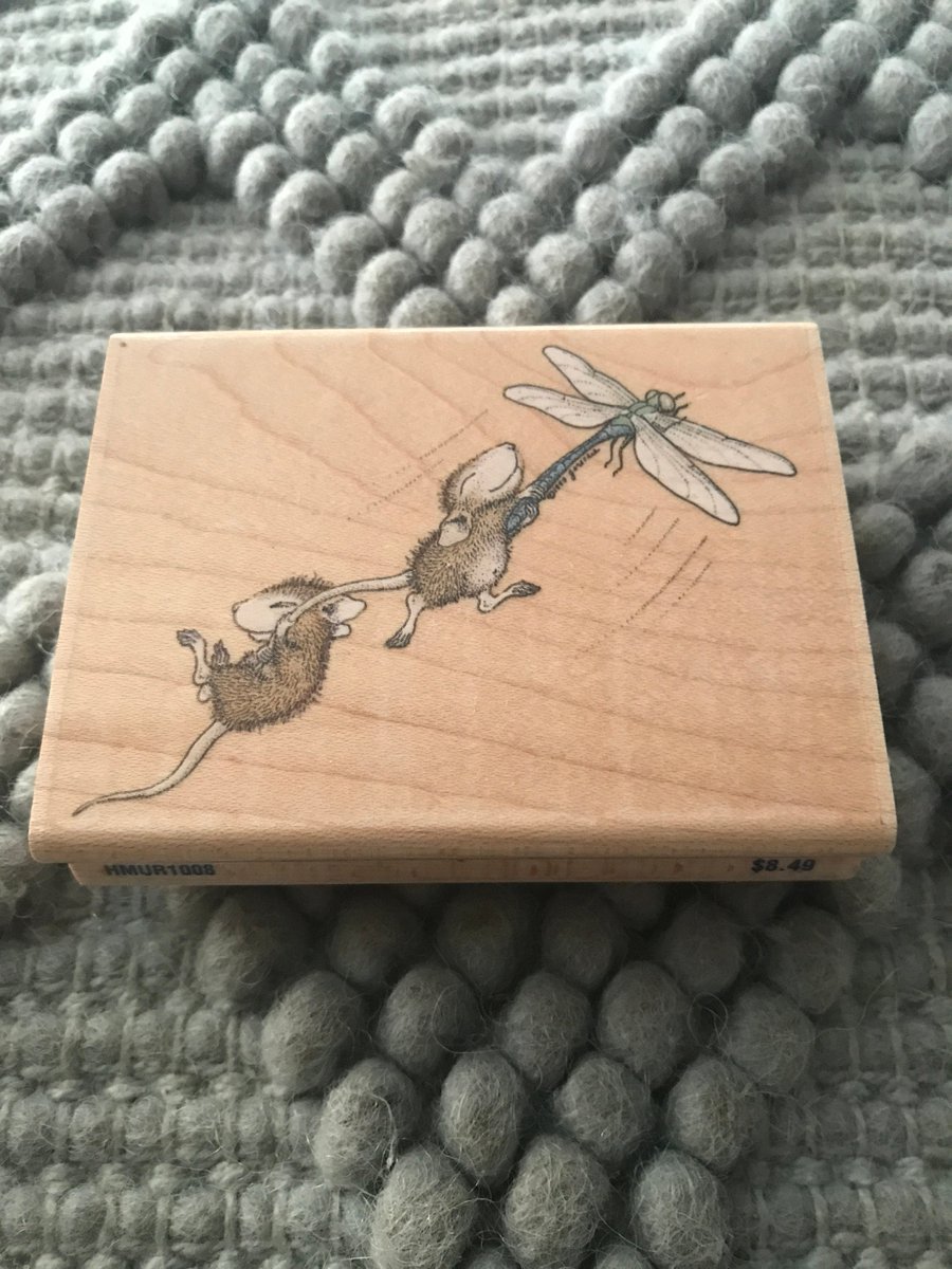 Like New 1999 House Mouse Dragonfly-ing  Wood & Rubber Stamp tuppu.net/30f13732 #Etsy #doyourememberwhen #VintageStamp