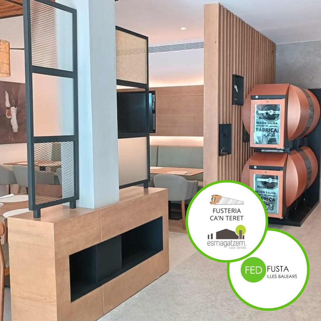 FFSCETEBAL's tweet photo. Trabajo de decoración en el Bonanza Grill Cala Millor, por parte los socios de FED FUSTA IB: Fusteria Can Teret y @EsMagatzemFusta 
+detalles del proyecto https://t.co/Qx5USTtN3N
Para conocer más sus productos visitad sus webs:
https://t.co/XDCYPOCovM
https://t.co/ojQuQAzCml https://t.co/JxhsbHXfaH
