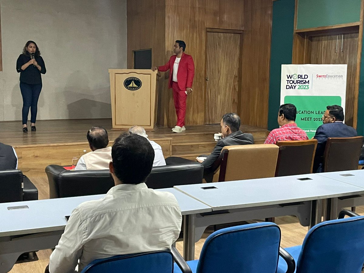 SwitzEducation's tweet photo. 🌍✨ SwitzEducation proudly organized the World Tourism Day celebration at NCHMCT, featuring Dr. Olivier Fink, Deputy Head of Mission - Embassy of Switzerland, as our esteemed Chief Guest! 🇨🇭 https://t.co/gDo3sZRtgh