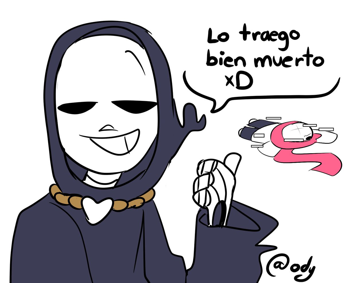 Reaper joking in Spanish 
#genosans #reapersans #afterdeathship #sans #undertale #underverse #undertaleau #draw #art #digitalart #digital #mywork #myartwork #mydraw #myart