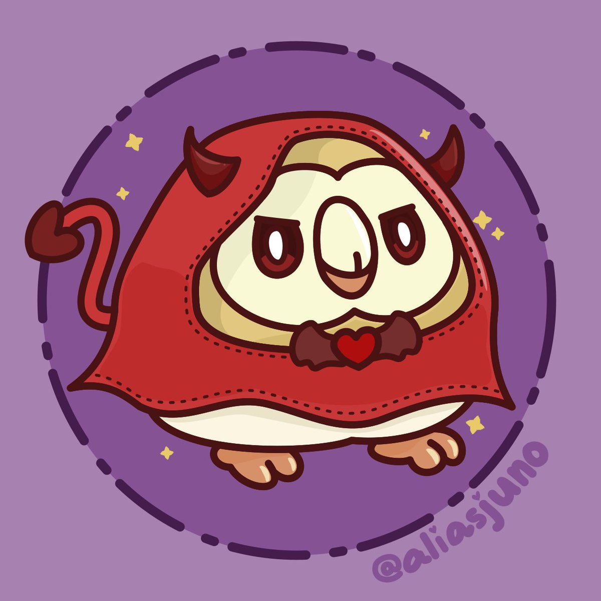 aliasjuno's tweet image. 😈

#rowlet #pokemon #pkmn #halloween #costume #spookymonth