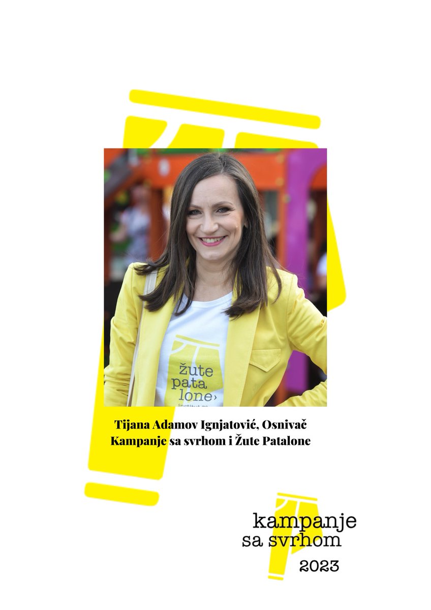 Upoznajte osnivača Festivala #KampanjeSaSvrhom

Tijana Adamov Ignjatović, da, to sam ja!
@kampanjessvrhom 
@ZPatalone 
@IgrackeSaSvrhom  
@DanDetinjstva