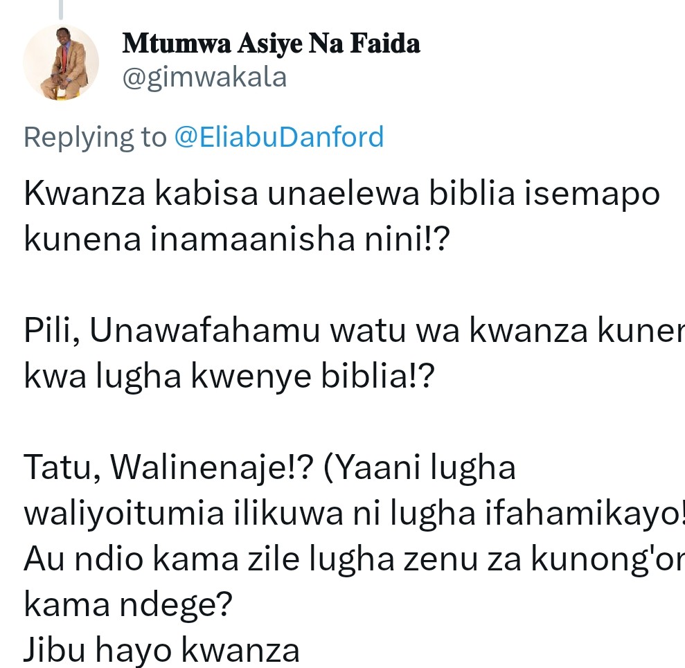 JacobJSaro1's tweet photo. Asili ya lugha ni nini?

 Katika unabii wa Isaya, kauli za Yesu na mafundisho ya Paulo kulikuwa na vivumishi vilivyotumika kwa lugha.  Hebu tuzichunguze.

 Isaya 28:11 Maana kwa midomo ya kigugumizi na kwa lugha nyingine atasema na watu hawa.
👇👇 https://t.co/v7nXMpp1OL