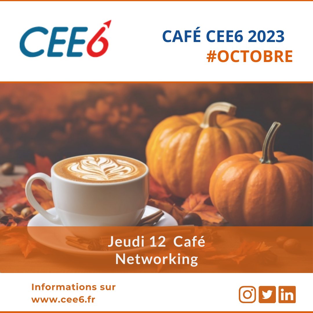 CEE6_LYON's tweet photo. #agenda #lyon6 #cee6 #octobre2023 #café #entreprises #entrepreneurs #networking #synergies #partages d'expérience #engagement #solidarité #coopération
🍮Café Networking le jeudi 12 à 8h 
💡 Inscriptions préalables obligatoires sur https://t.co/WaHkJjgIpo https://t.co/hmKZ776PWG
