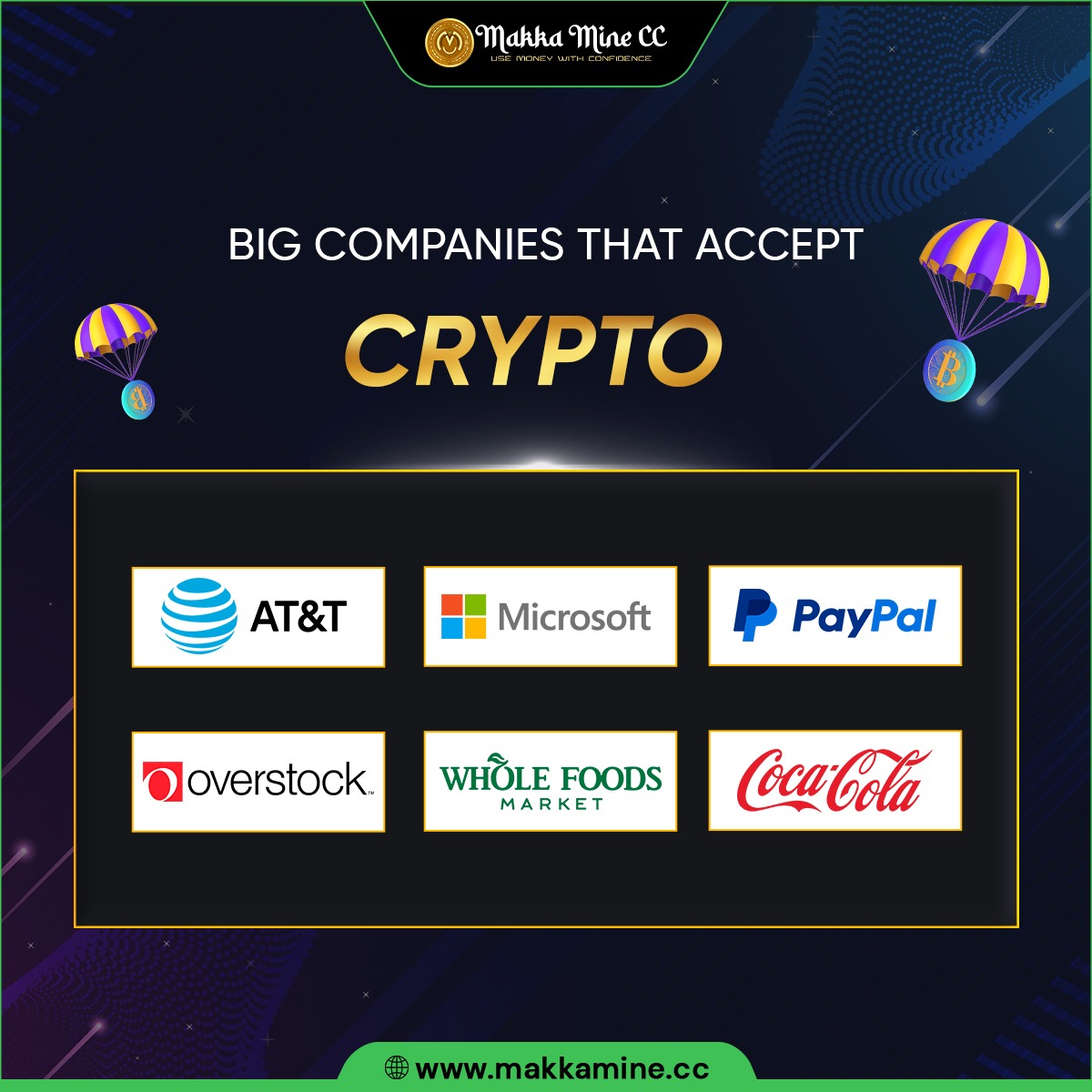 These Are The Big Companies That Accept CRYPTO💯🥰
.
🌐 makkamine.cc 🌐
.
#earning #makemoney #makemoneyonline #income #profit #moneymaker #passiveincome #earnmoney #cryptocurrency #investment #business #money #financejobs #makkamine