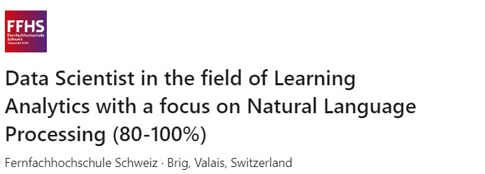 Our team is looking for a Data Scientist in #LearningAnalytics, best if focused on #NLP. Know anyone who might be interested? Apply before: 30th linkedin.com/jobs/view/3734…