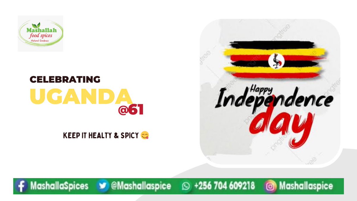 MashallaSpice's tweet photo. #HappyIndependenceday #UgandaAt61 🇺🇬💪🏽 https://t.co/C5bmtQtcrm