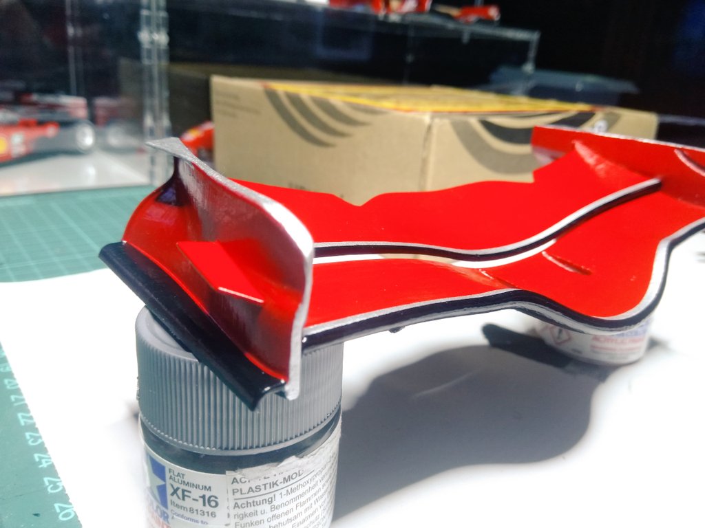 3dbecks199's tweet photo. Ferrari F2008 Frontwing 1/8 assembling done. Ready for connecting Nosecone to Frontwing. #F1 #F2008 #3Dprinting https://t.co/9ccUFCA7nl