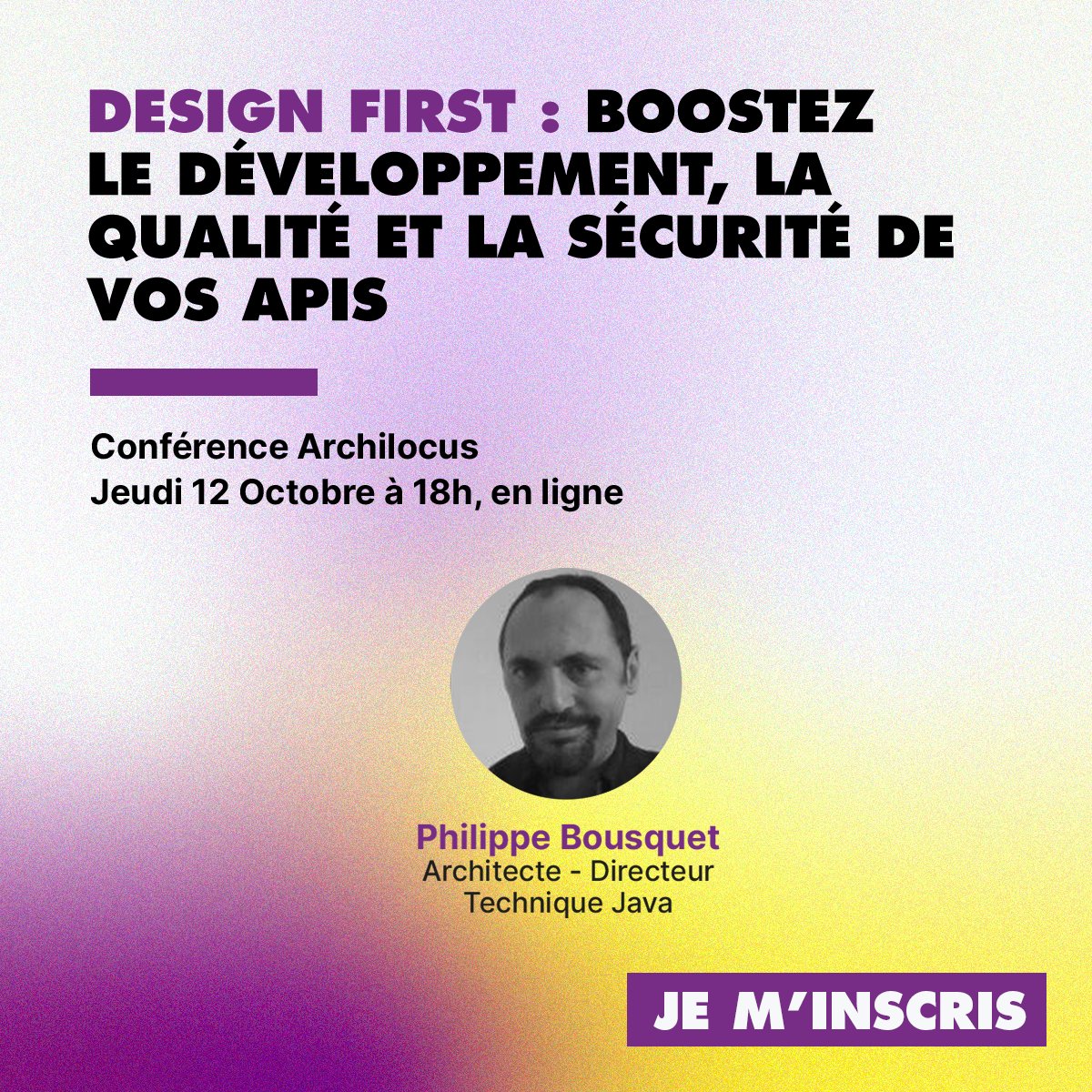 SQLI_FR's tweet image. #Conférence Vous souhaitez connaître le secret pour booster le développement, la qualité et la sécurité de vos #APIs ?
👉 Rendez-vous Jeudi 12 Octobre à 18h lors de la conférence en ligne @Archilocus !
Inscrivez-vous ici ➡ okt.to/dumJXn
#Playthedigitalgame