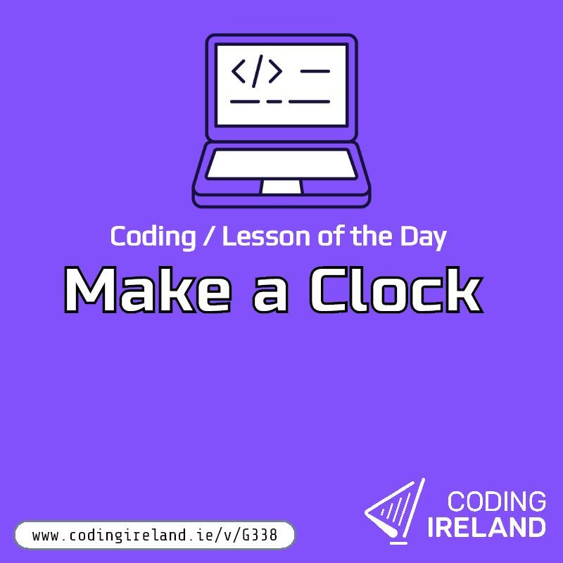 codingireland's tweet image. #EUCodeWeek2023 🕒 Lesson of the Day: Make a Clock 🕒
Learn to code a clock with hour, minute, and second hands that tell the right time! ⏰ Perfect for your students! 🎓

buff.ly/3PM1Tz5

#Coding #DigitalSkills #LessonOfTheDay #EdTech #Teachers