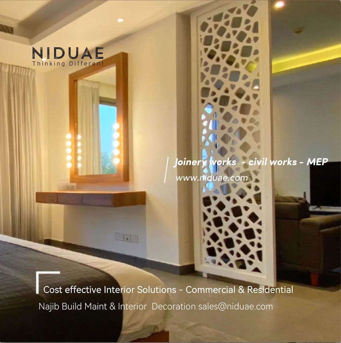 3dniduae's tweet photo. #interiorjoinery #uaedubai #joinery #uae #dubai #NIDUAE #InteriorDesign #FitOut #Dubai #AbuDhabi #CivilWorks #InteriorsDubai #InteriorsAbuDhabi #CustomFurniture #ديكور_مودرن #ديكورات_مودرن #ديكورات_خشبيه #مشربيات_خشبية #ديكور_غرف_نوم #ابواب_خشب ##خزائن_ملابس https://t.co/YWpJuRdMPw