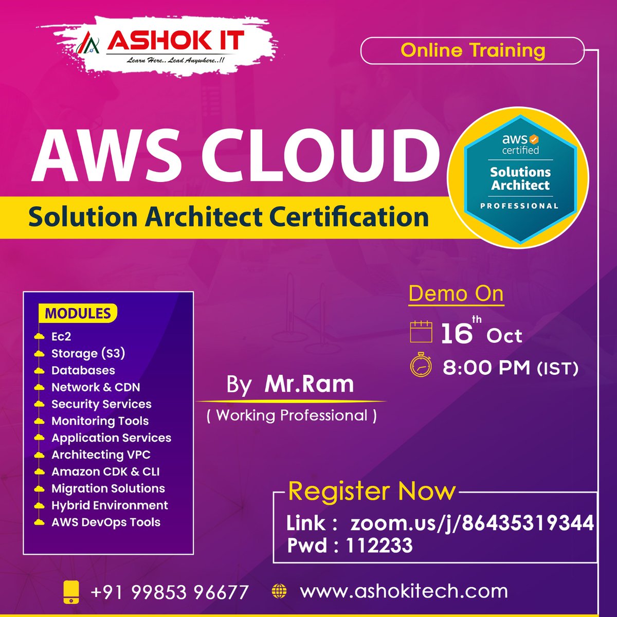 ashokitschool's tweet image. 🛑 AWS Cloud 🛑
✍️ Enroll Now : bit.ly/42hGtyK
👉 Free Demo On 16th-Oct @ 08:00 PM IST
👉 Subscribe To Youtube Channel : bit.ly/41IHJdj
🌐 Visit : ashokitech.com
CALL NOW: +919985396677
#awstraininginhyderabad #LoadBalancinginCloudComputing #awsonline