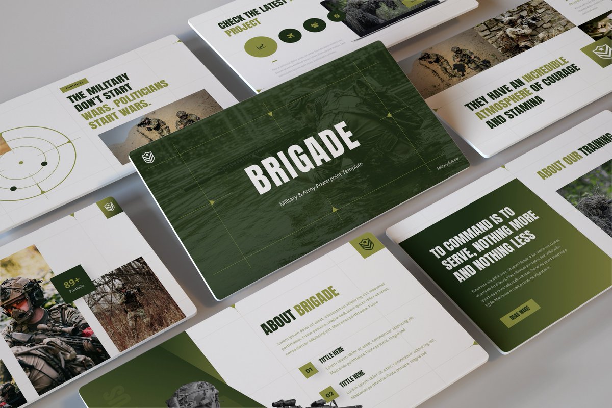 ppttemplatecom's tweet photo. Military &amp; Army Powerpoint Keynote Template has a professional, ultra-modern and unique design, where each slide is created with love and attention to detail. https://t.co/YvBKQgYk7N