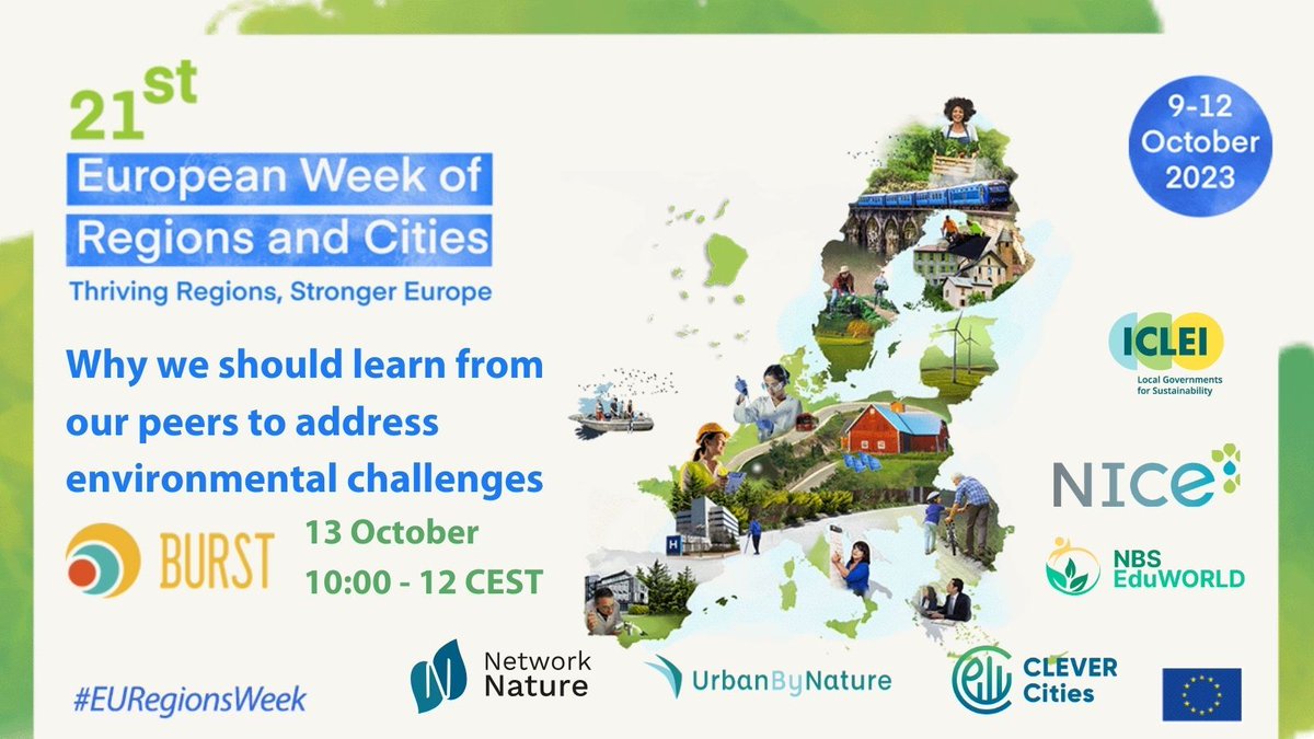 🌿 It´s this week! Join us at #EURegionsWeek 2023 to harness the power of peer-to-peer exchange and learn from nature to build a greener, more sustainable future together.
You can still register here: bit.ly/3PLAehT