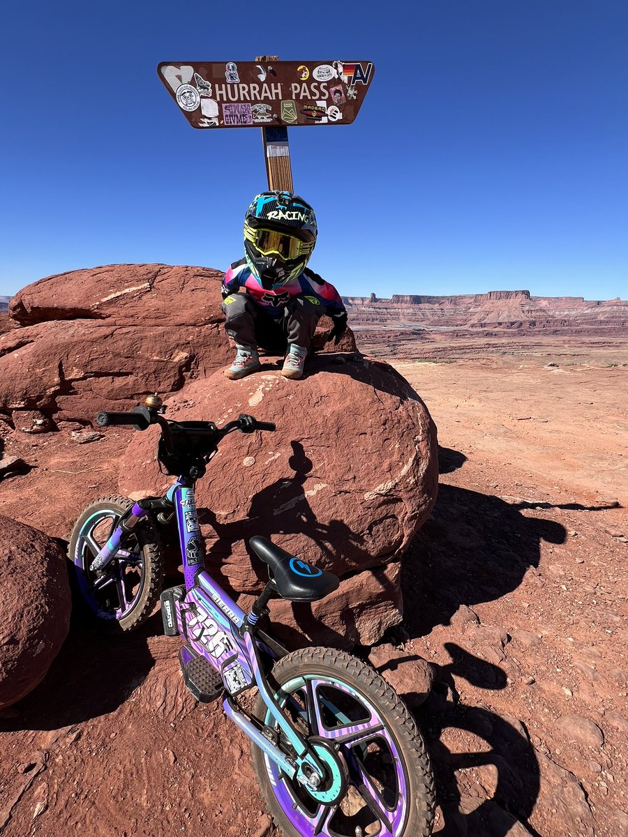 Dad stopped through Moab where we were camping this weekend. Told him he had to come out to our camp for coffee. Views didn’t disappoint + an adventure 4x4 up Hurrah Pass while my 5yo dirt biked up was pretty memorable.