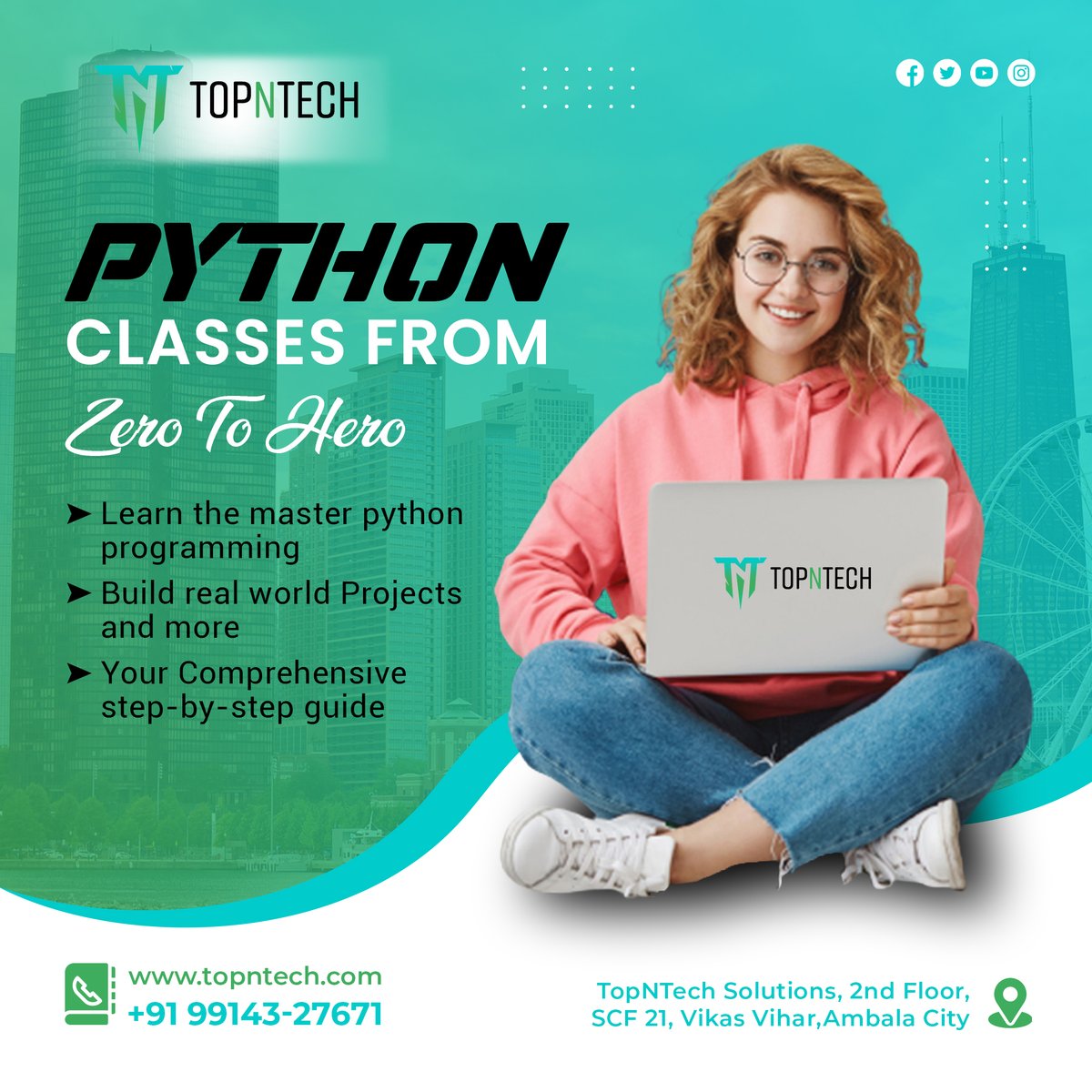 topntech1's tweet image. Begin your programming journey with Python.
Join Top N Tech Now!
✔️ PLACEMENT ASSISTANCE GUARANTEED ✔️
🔗 topntech.com
📞 +91 99143-27671
#pythontraining #pythonweb #pythonprogramming #pythontraininginstitute #pythonwebinar #pythonprojects #pythoncoding