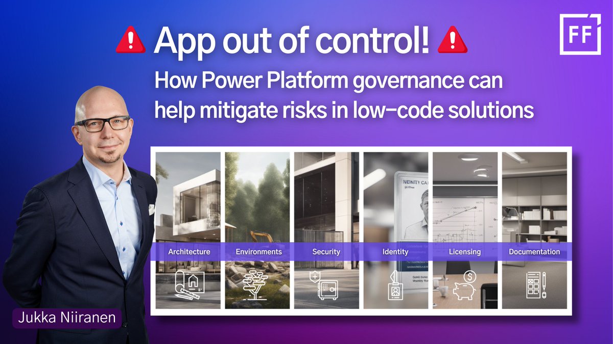 Forward Forever (@forward4ever) on Twitter photo What happens when #PowerApps are deployed to business processes before a #PowerPlatform governance model is in place? <a href="/jukkan/">Jukka Niiranen mstdn.social/@jukkan</a> demonstrates this via a real-life example of analyzing one app & the issues discovered in 6 critical areas: ff.tips/AppGov What happens when #PowerApps are deployed to business processes before a #PowerPlatform governance model is in place? <a href="/jukkan/">Jukka Niiranen mstdn.social/@jukkan</a> demonstrates this via a real-life example of analyzing one app & the issues discovered in 6 critical areas: ff.tips/AppGov