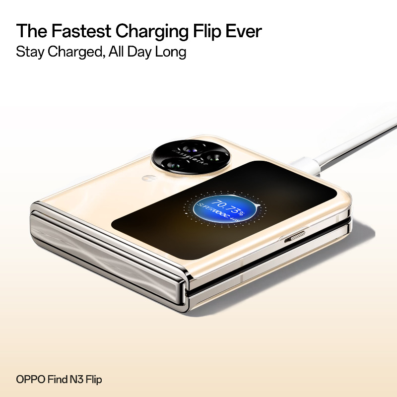 OPPOIndia's tweet image. The fast and the foldable! Stay charged, all day long with #OPPOFindN3Flip 
#TheBestFlip 
Know More: bitly.ws/Wjhp