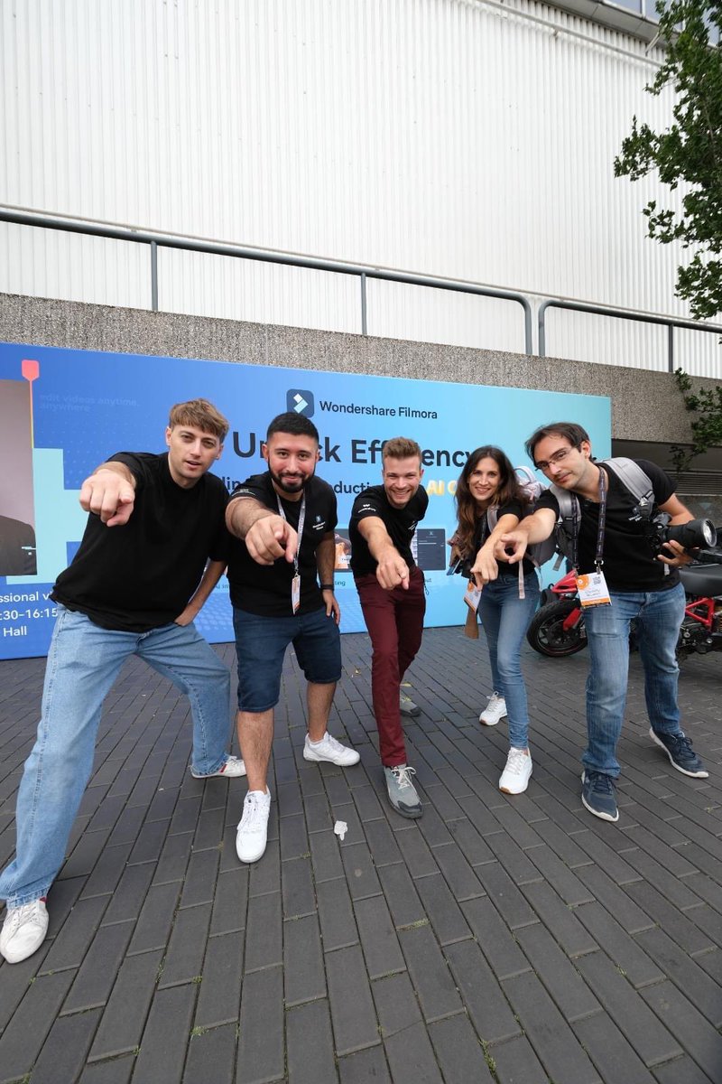 Wondershare's tweet image. 🎥 #Wondershare's Filmora lights up #IBC2023! 🚀 Showcasing AI editing feats with Jordan Orme. Our Euro team & creators like #JustinBieber, #MrBeast highlighted AI's transformative role, slashing edit time by 90%! 🤖 The video future has arrived. See you next year! #Filmora