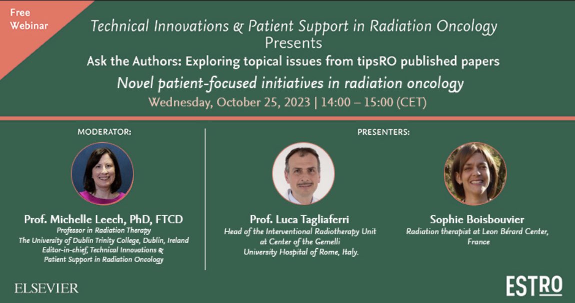 Join our next @TipsroTweets author webinar on October 25th👇🏻 Sign up at: researcheracademy.elsevier.com/workshop/77f9e… @OncologyAdvance @ASMIRTorg @ASRT @CAMRT_ACTRM @SCoRMembers @iirrt