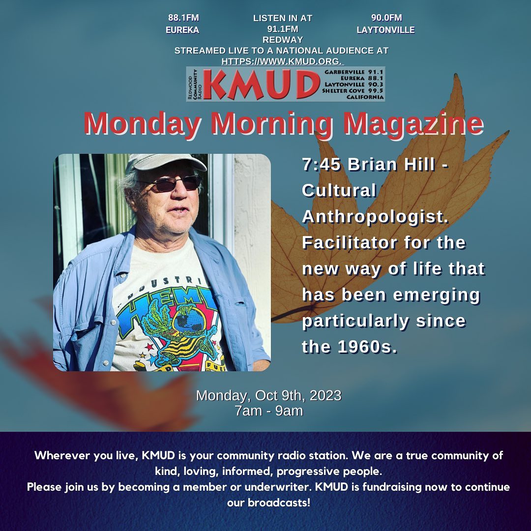 BTTLProject's tweet photo. Please be tuned in KMUD News Radio today, Mon Oct 9, 7-9AM PST! Brian Hill and Attorney Tom Ballanco will be interviewed by Lelehnia Du Bois about community organisation and new ways of life emerging since the 1960s in Northern California.
Link: https://t.co/UNTC56HxnO https://t.co/9S1sJcYOHt