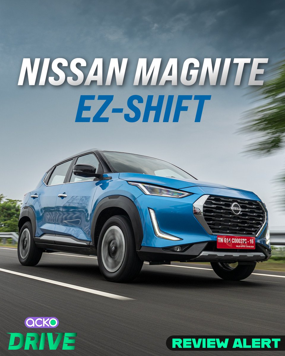 AckoDrive's tweet photo. REVIEW 🚨🚨
Nissan introduces a new gearbox for the Magnite SUV, aiming to reclaim market share in the competitive subcompact SUV space. But has the company done enough?
Read our detailed first drive review>>>
https://t.co/MYBAuLqNjZ
#NissanMagnite #Magnite #EZShift #MagniteEZShift #Nissan