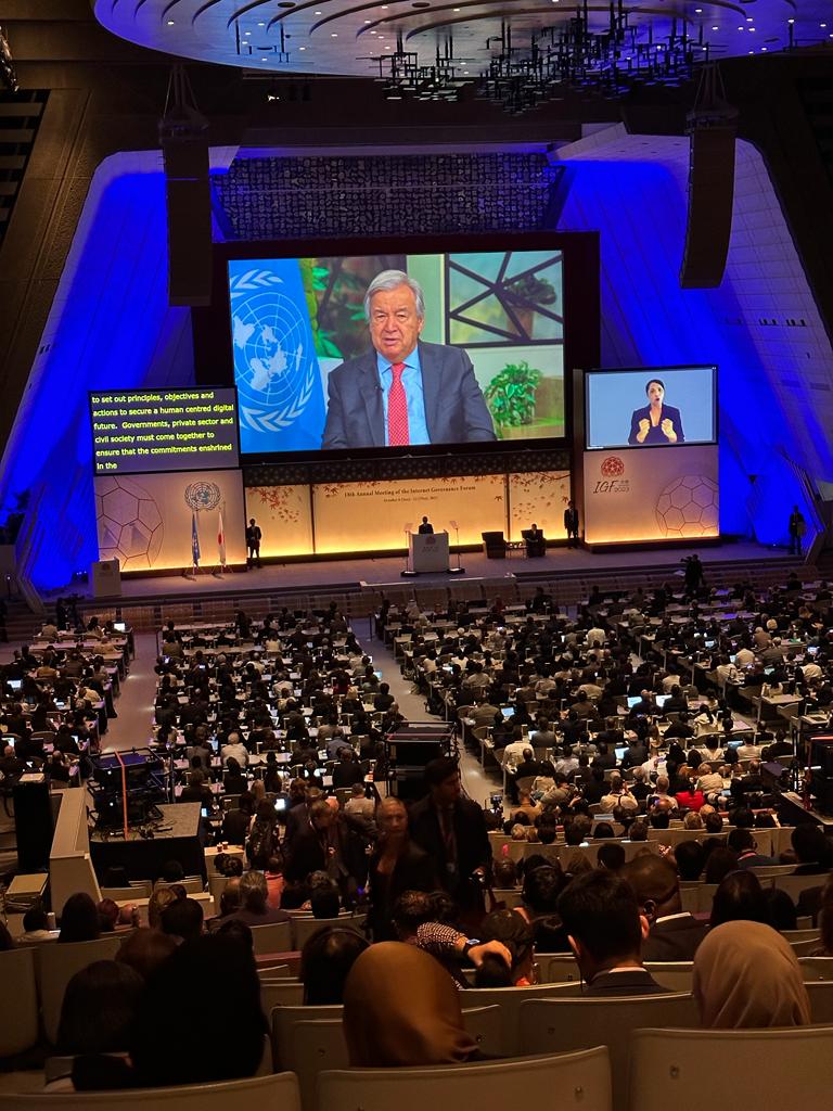 ZaRegistry's tweet photo. #IGF2023 Opening Ceremony. Kyoto, Japan. Welcoming address given by UN Secretary General and Prime Minister of Japan.🇺🇳🇯🇵 #DigitalFuture #GlobalInternetGovernance https://t.co/DksTm3ajuj